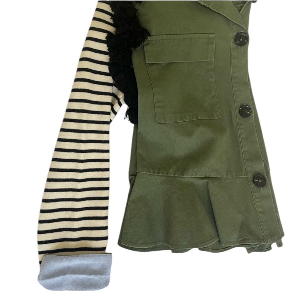 English Factory Green Utility Jacket with Ruffle Detail - Picture 2 of 8
